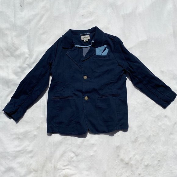 Me and Henry Navy Cotton Blazer Jacket Boys - Picture 5 of 8